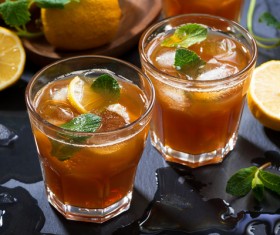 Lemon Cold iced tea Stock Photo 08