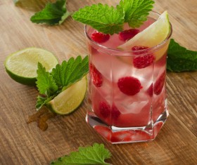 Lemon Ice Raspberry drink Stock Photo