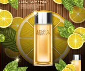 Lemon cosmetic advertising poster vector