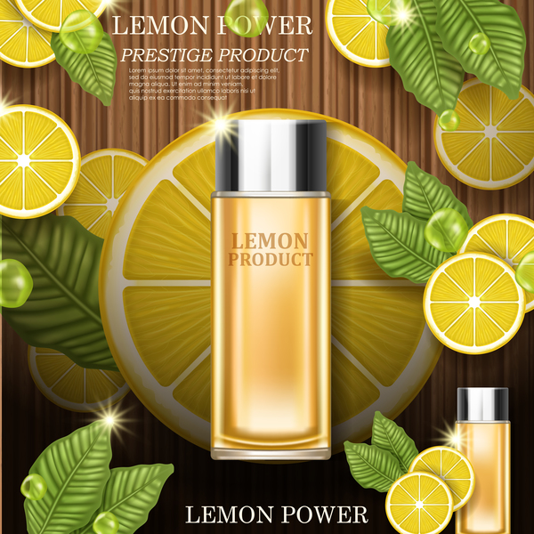 Lemon cosmetic advertising poster vector