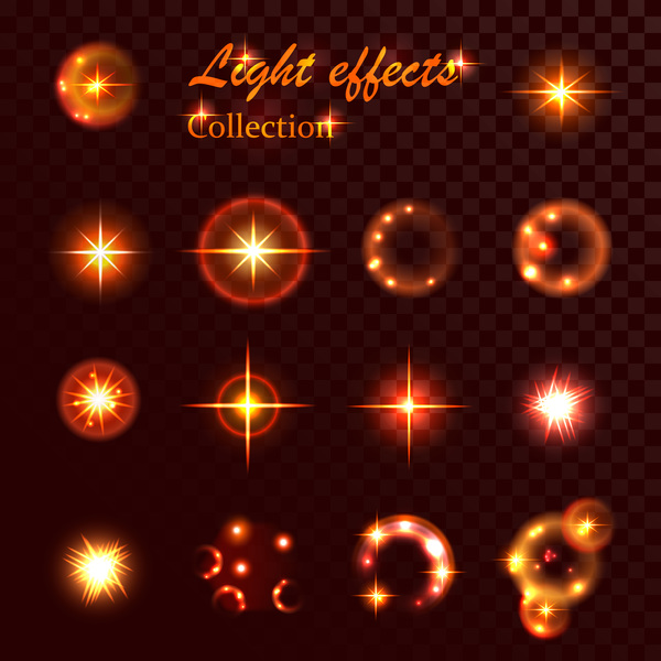 Light effect vector illustration set
