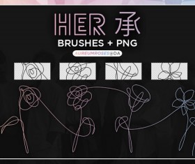 Lines Flower Photoshop Brushes