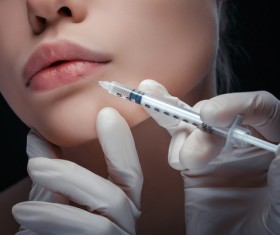 Lip Beauty Botox Injection Stock Photo 08