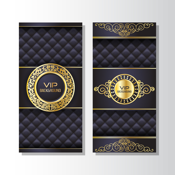 Luxury VIP vertical card template vector 02