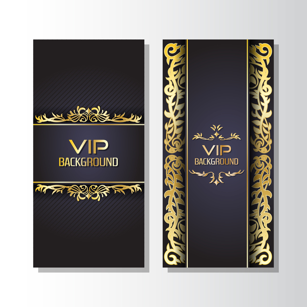 Luxury VIP vertical card template vector 04