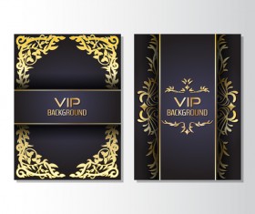 Luxury golden VIP brochure cover template vectors 01