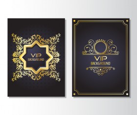 Luxury golden VIP brochure cover template vectors 02