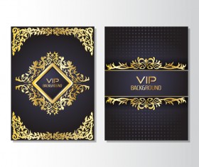 Luxury golden VIP brochure cover template vectors 03