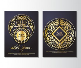 Luxury golden VIP brochure cover template vectors 05