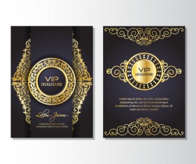 Luxury golden VIP brochure cover template vectors 06