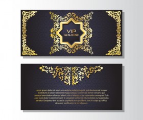 Luxury golden VIP brochure cover template vectors 07