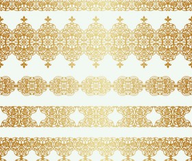 Luxury golden seamless borders vector 01