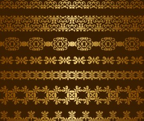 Luxury golden seamless borders vector 02