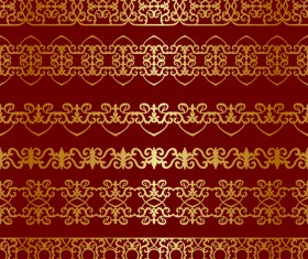 Luxury golden seamless borders vector 03