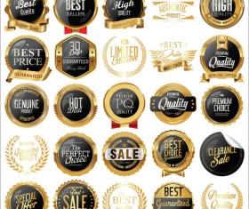 Luxury labels and laurels collection vector illustration