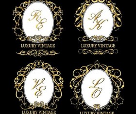Luxury vintage decor labels vector