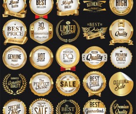 Luxury white labels and laurels collection vector illustration