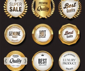 Luxury white labels vector illustration set 7