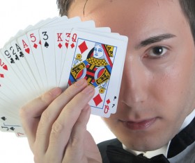 Magician Poker Juggling Stock Photo 01