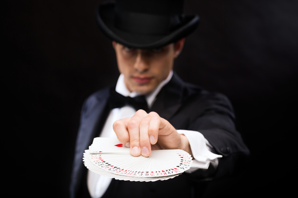 Magician Poker Juggling Stock Photo 04