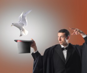 Magician change pigeons 01