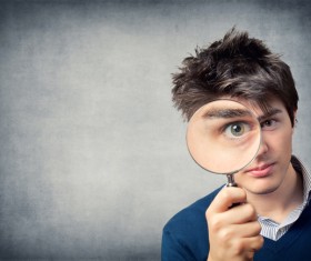 Magnified eye Stock Photo