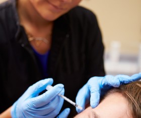 Male facial botulinum injection Stock Photo 01