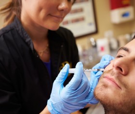 Male facial botulinum injection Stock Photo 02