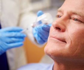 Male non-invasive cosmetic botulinum injection Stock Photo 03