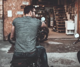 Man riding motorcycle Stock Photo 02