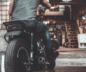 Man riding motorcycle Stock Photo 03