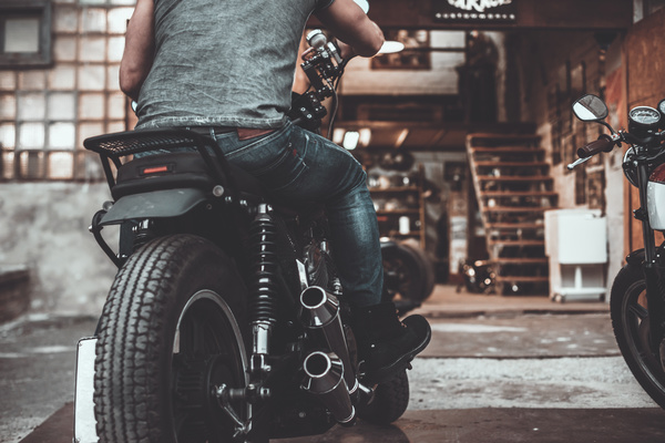 Man riding motorcycle Stock Photo 03