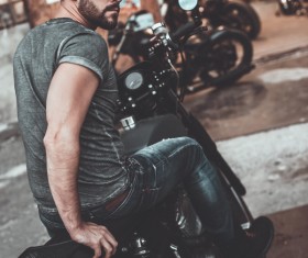 Man riding motorcycle Stock Photo 04