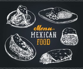 Mexican food menu cover template vector 01
