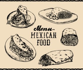 Mexican food menu cover template vector 02
