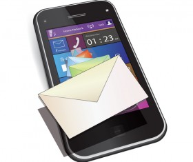 Mobile phone with mail vector