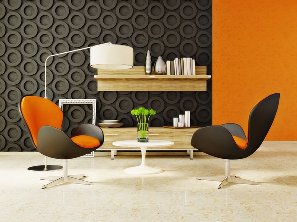 Modern interior room with stylish furniture Stock Photo 03