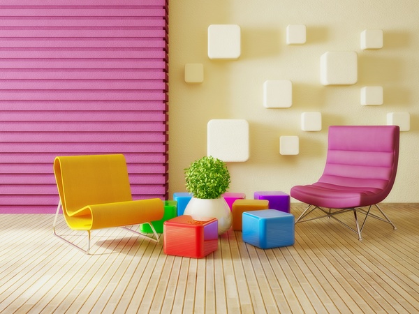 Modern interior room with stylish furniture Stock Photo 08