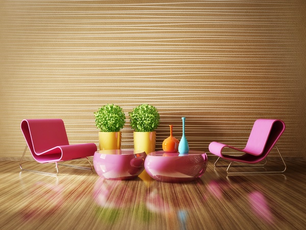 Modern interior room with stylish furniture Stock Photo 09