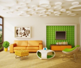 Modern interior room with stylish furniture Stock Photo 12