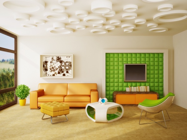 Modern interior room with stylish furniture Stock Photo 12