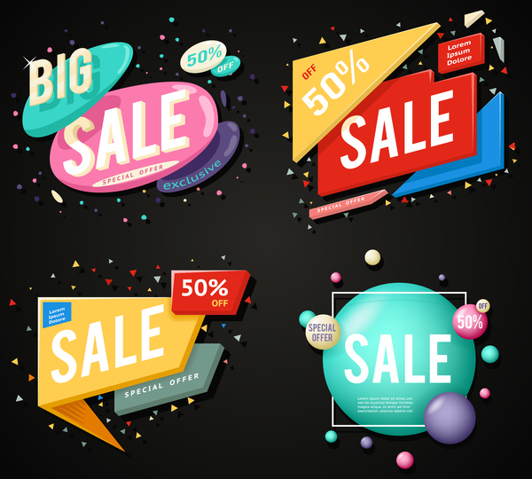 Modern sale banners design vectors