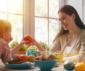 Mother and daughter in the kitchen Stock Photo 01