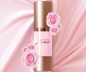 Nature rose water cosmetic AD poster template vector 01