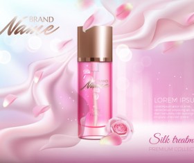 Nature rose water cosmetic AD poster template vector 02
