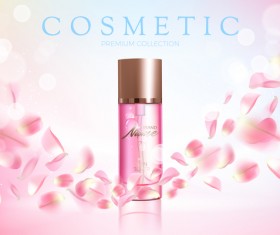 Nature rose water cosmetic AD poster template vector 07