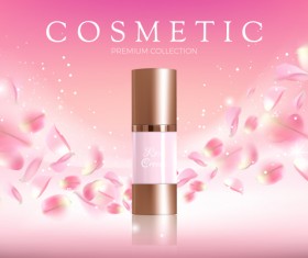 Nature rose water cosmetic AD poster template vector 08