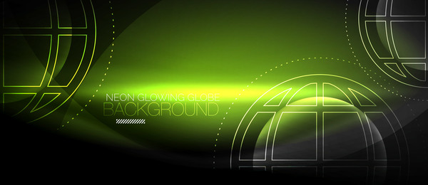 Neon glowing line background vector template 01
