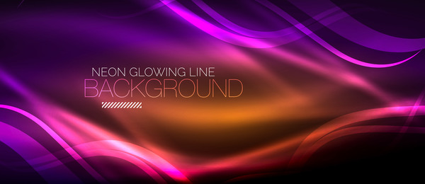 Neon glowing line background vector template 02