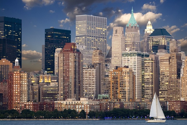 New York USA Manhattan city buildings landscape Stock Photo